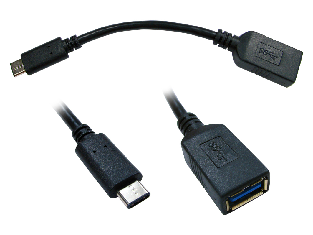 Cables Direct USB3C-951 USB cable 0.15 m USB 3.2 Gen 1 (3.1 Gen 1) USB C USB A Black